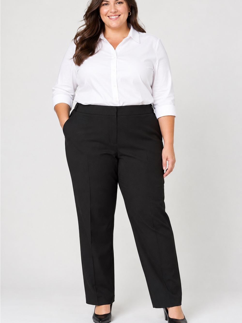 Talbots Woman Heritage Black Stretch Dress Pants 18W
